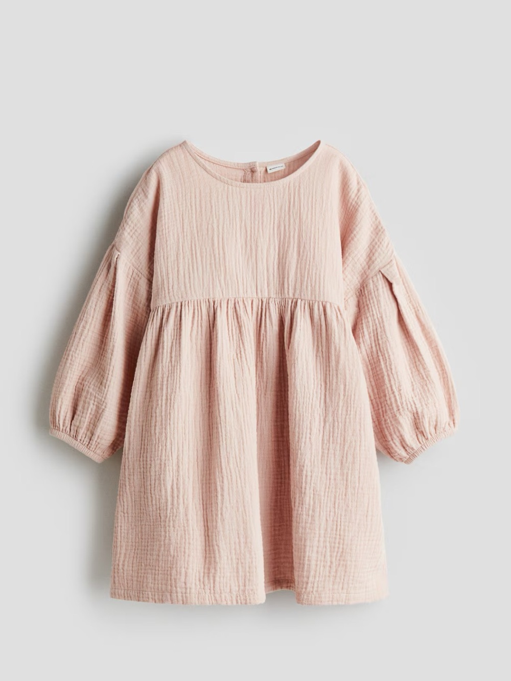 H&M Dusty Pink Gauze Ruffle Long-Sleeve Top